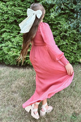 Desert Rose Ruched Bodice Square Neck Maxi Dress