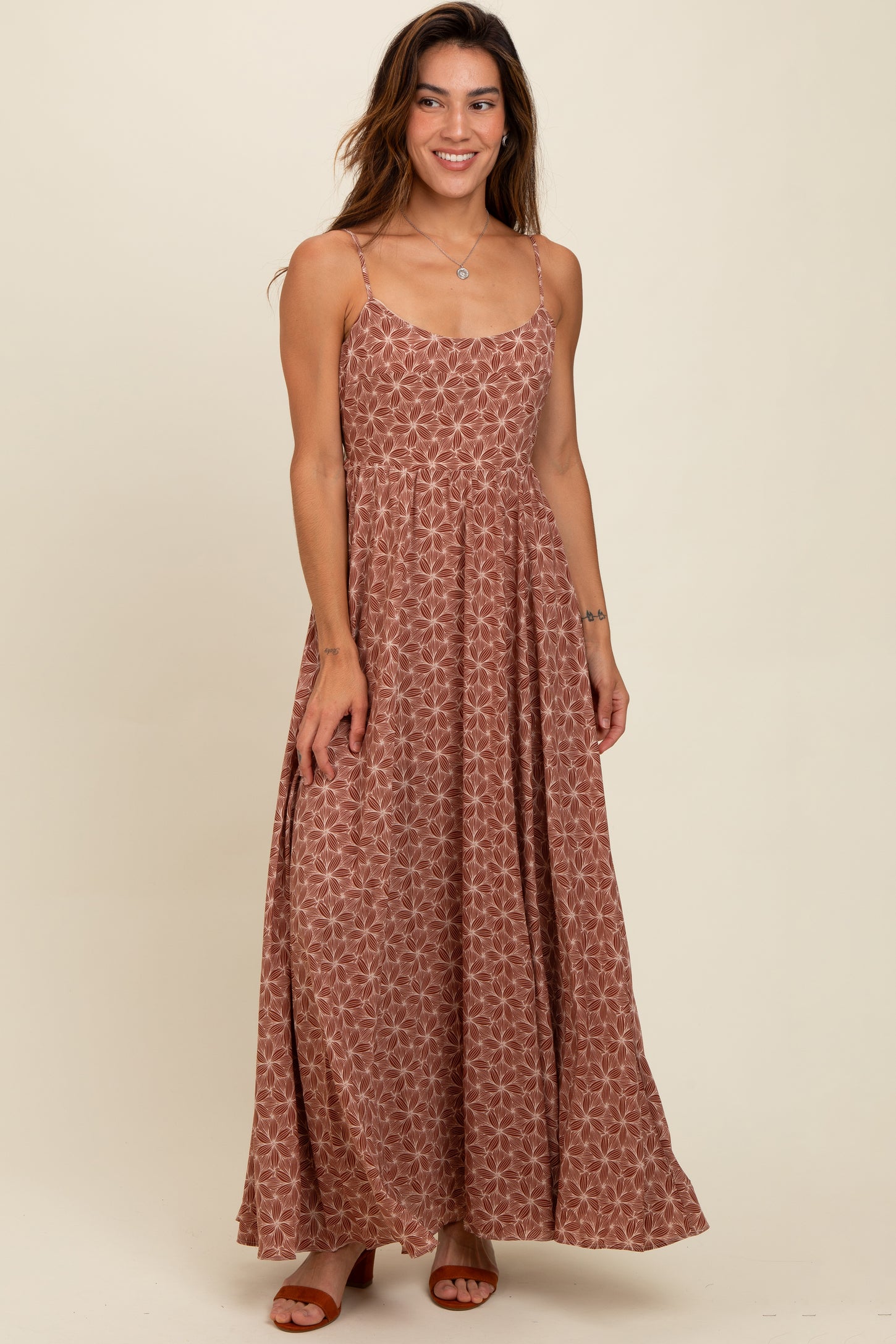 mauve floral bridesmaid dresses WEDTREND Women Elegant Vintage Mauve Bridesmaid Dress A-Line V-Nevk Long Sleeves Wedding Guest Dress, chiffon color / US10