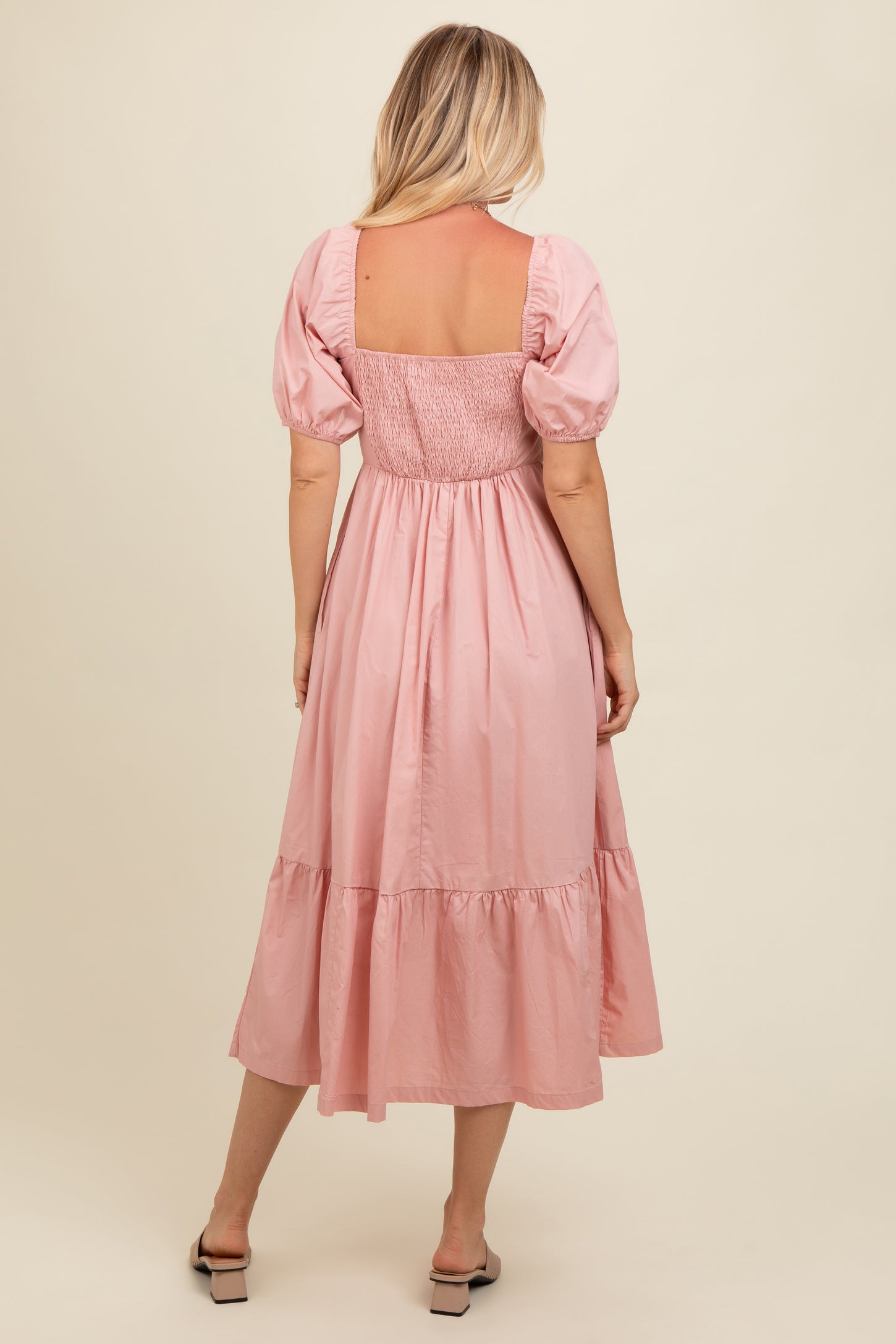 puff sleeve pleated midi dress Black/Nude Oasis Contrast Lace Puff Sleeve Pleated Midi Dress