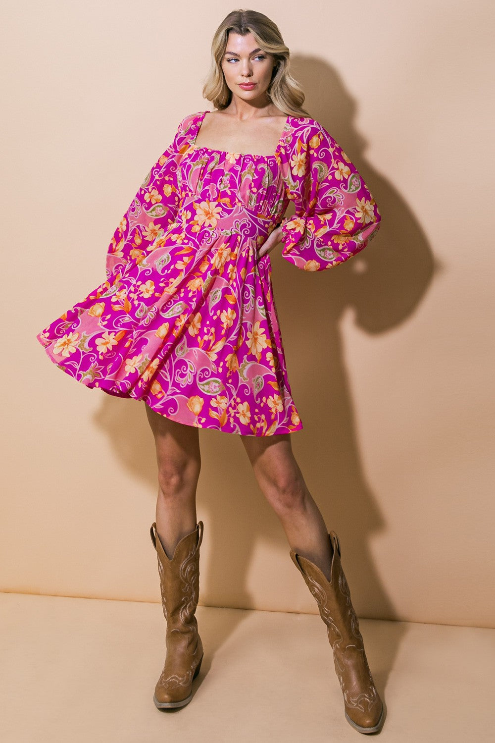 Orchid Floral Flowy Dress – PinkBlush