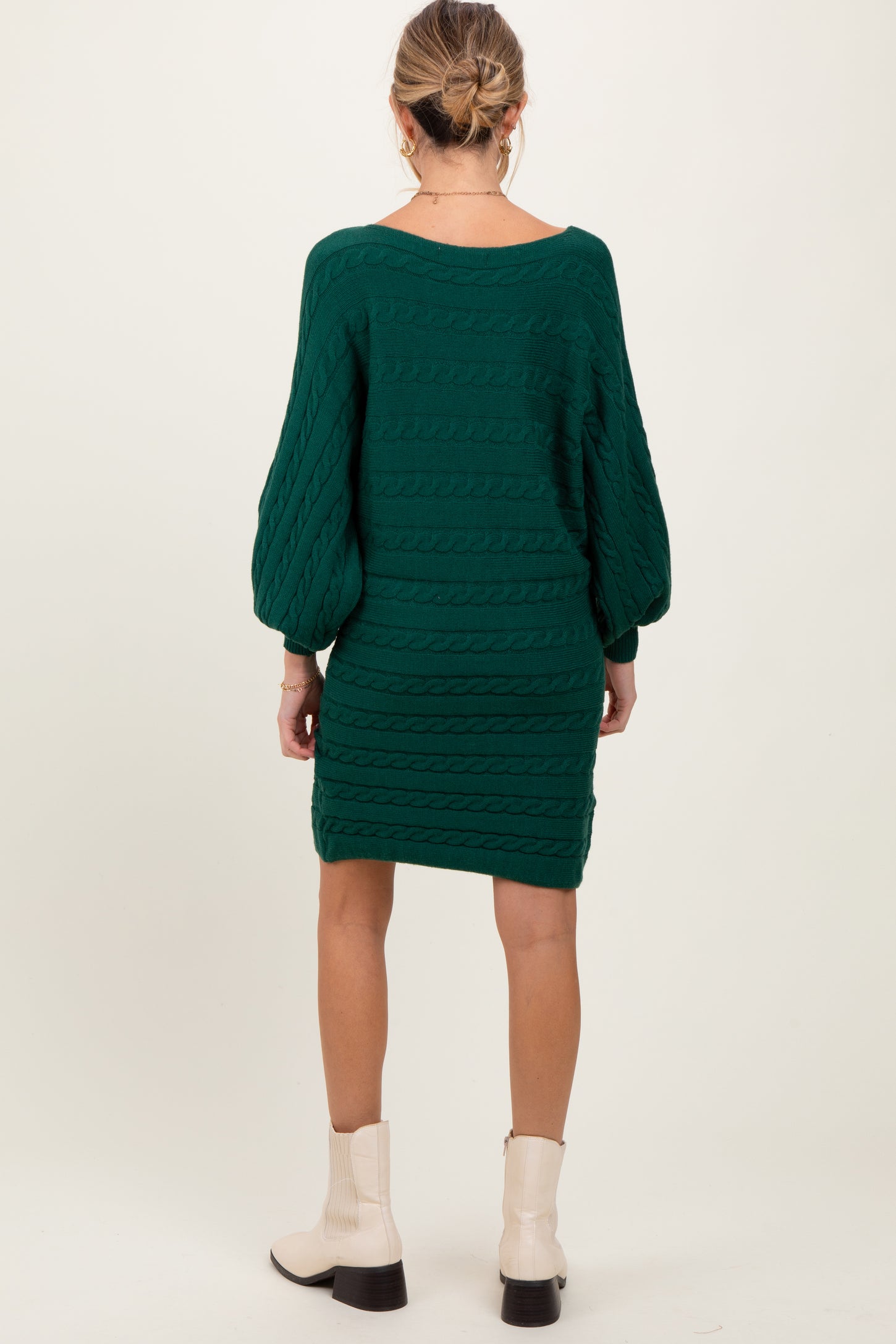 Hunter Green Cable Knit Dolman Sleeve Maternity Sweater Mini Dress PinkBlush Hunter Green Cable Knit Dolman Sleeve Maternity Sweater Mini Dress PinkBlush