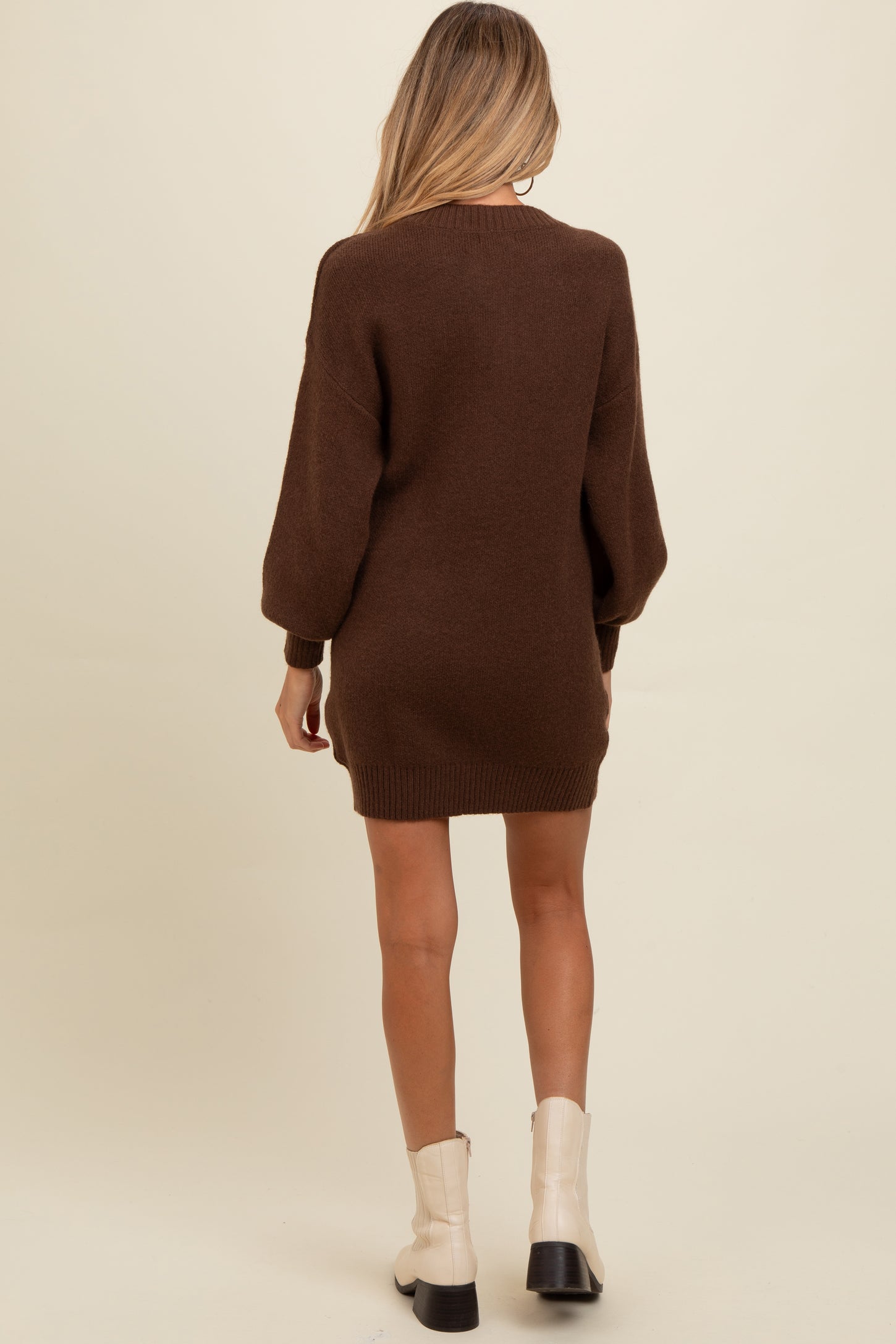 brown sweater dress maternity Momyknows Dark Brown 2 Pieces Knit Baby Shower Maternity Maxi Sweater Dress, Dark Brown / 3XL