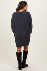 Charcoal Chenille Knit Maternity Sweater Dress