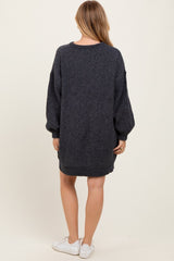 Charcoal Chenille Knit Sweater Dress