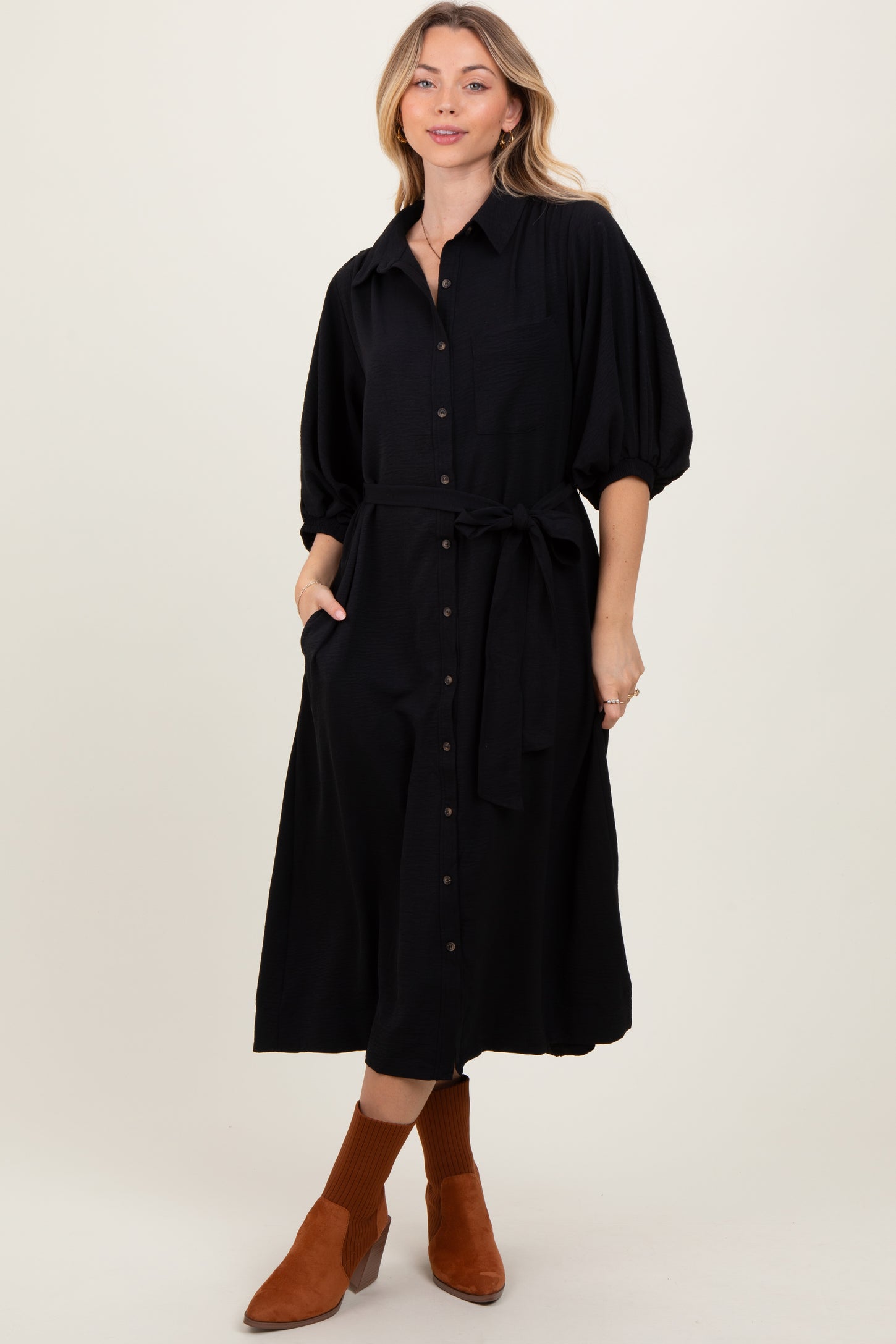maternity black dress shirt Vero Moda Maternity - Midi Shirt Dress - Women - Viscose - M