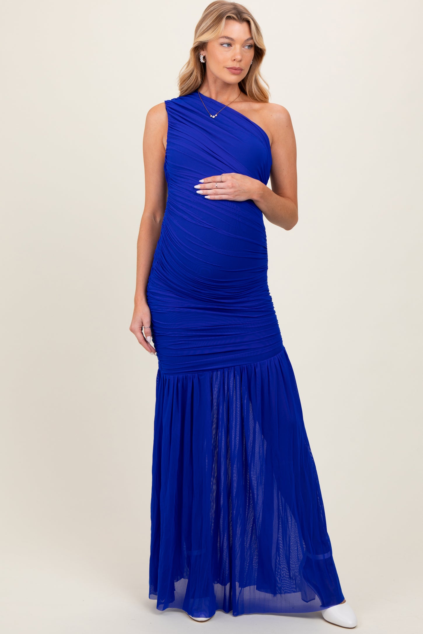 cobalt blue maternity dress Annabella Knit Maternity Tank Dress in Cobalt Blue