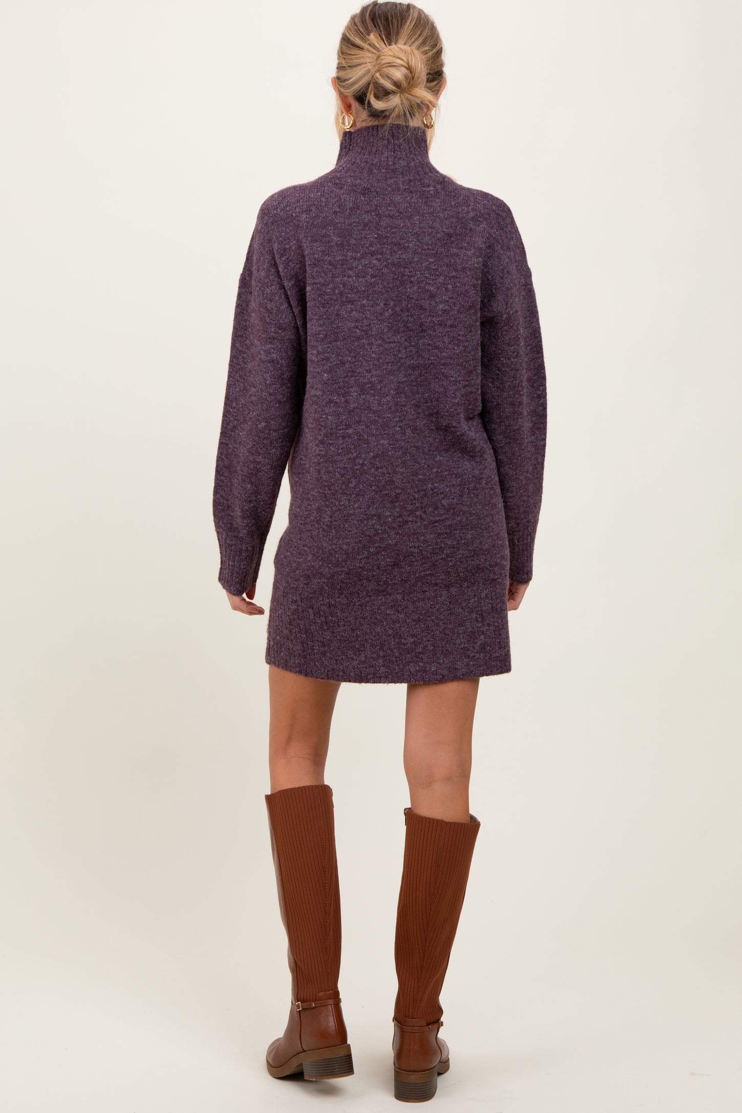 mini purple sweater dress Womens Under Control Sweater Mini Dress in Purple Size XS by Fashion Nova