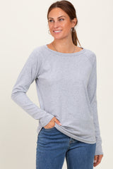 Heather Grey Raglan Long Sleeve Top