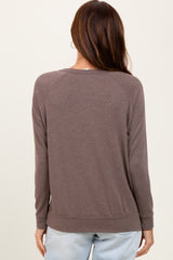 Brown Basic Pullover Top