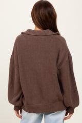 Mocha Oversized Zip Up Cardigan