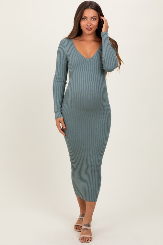 maxi fitted dress PinkBlush Jade V-Neck Long Sleeve Maternity Strappy Open-Back Dark Red 1960’s dress Size:31W / M / 48 EUR Formal Events