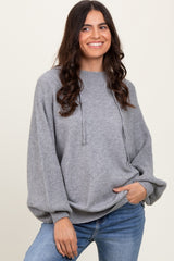 Heather Grey Long Sleeve Hoodie Sweater