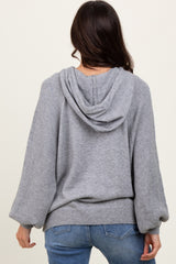 Heather Grey Long Sleeve Hoodie Sweater