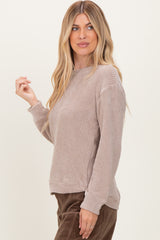 Beige Chenille Knit Sweater