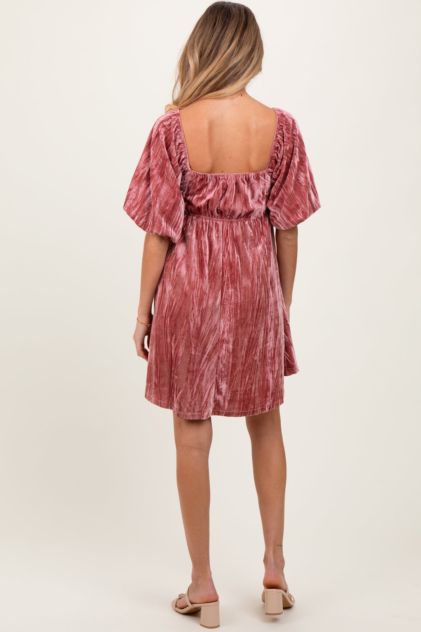 crushed pink velvet dress Hot Pink Crushed Velvet Dress - Halter Maxi Dress - Pink Gown