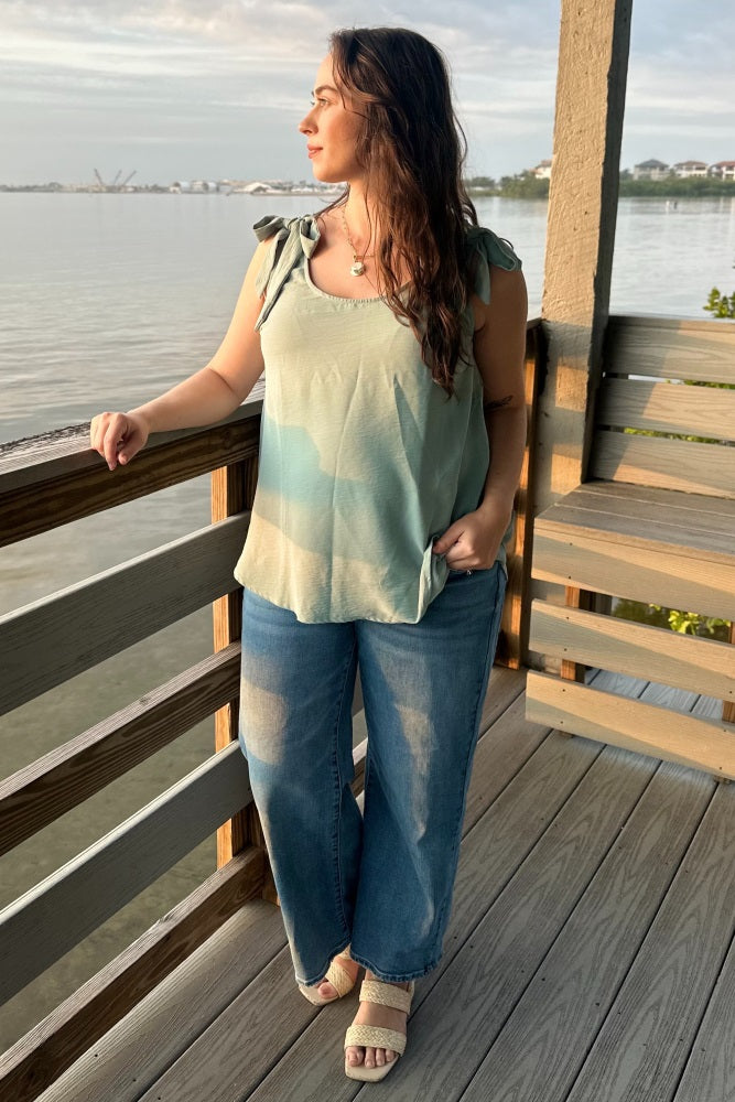 Blue Vintage Wash Wide Leg Maternity Jeans