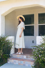 Peach Floral Front Tie Midi Dress