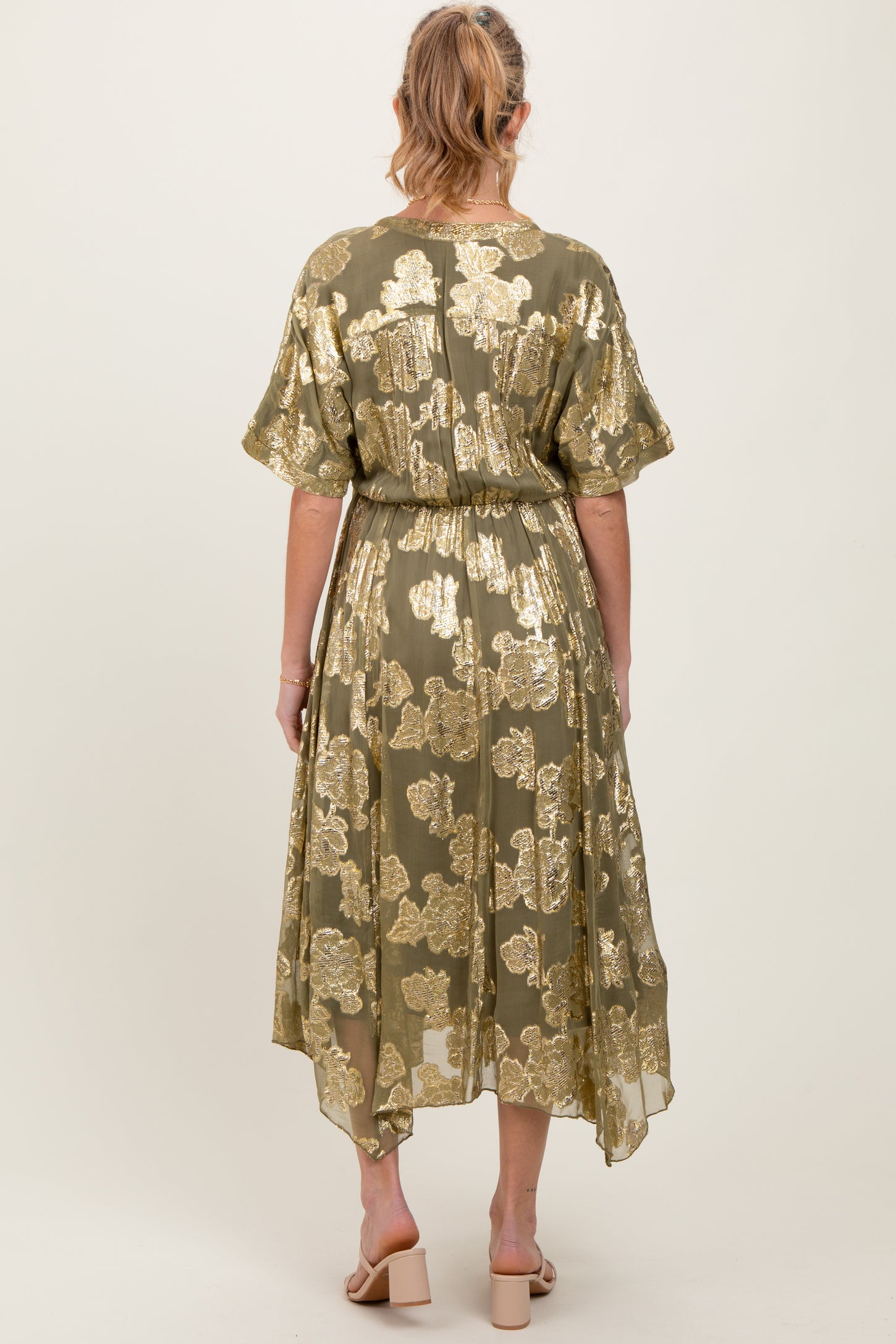 Olive Metallic Floral Jacquard Overlay Maternity Maxi Dress PinkBlush Olive Metallic Floral Jacquard Overlay Maternity Maxi Dress PinkBlush