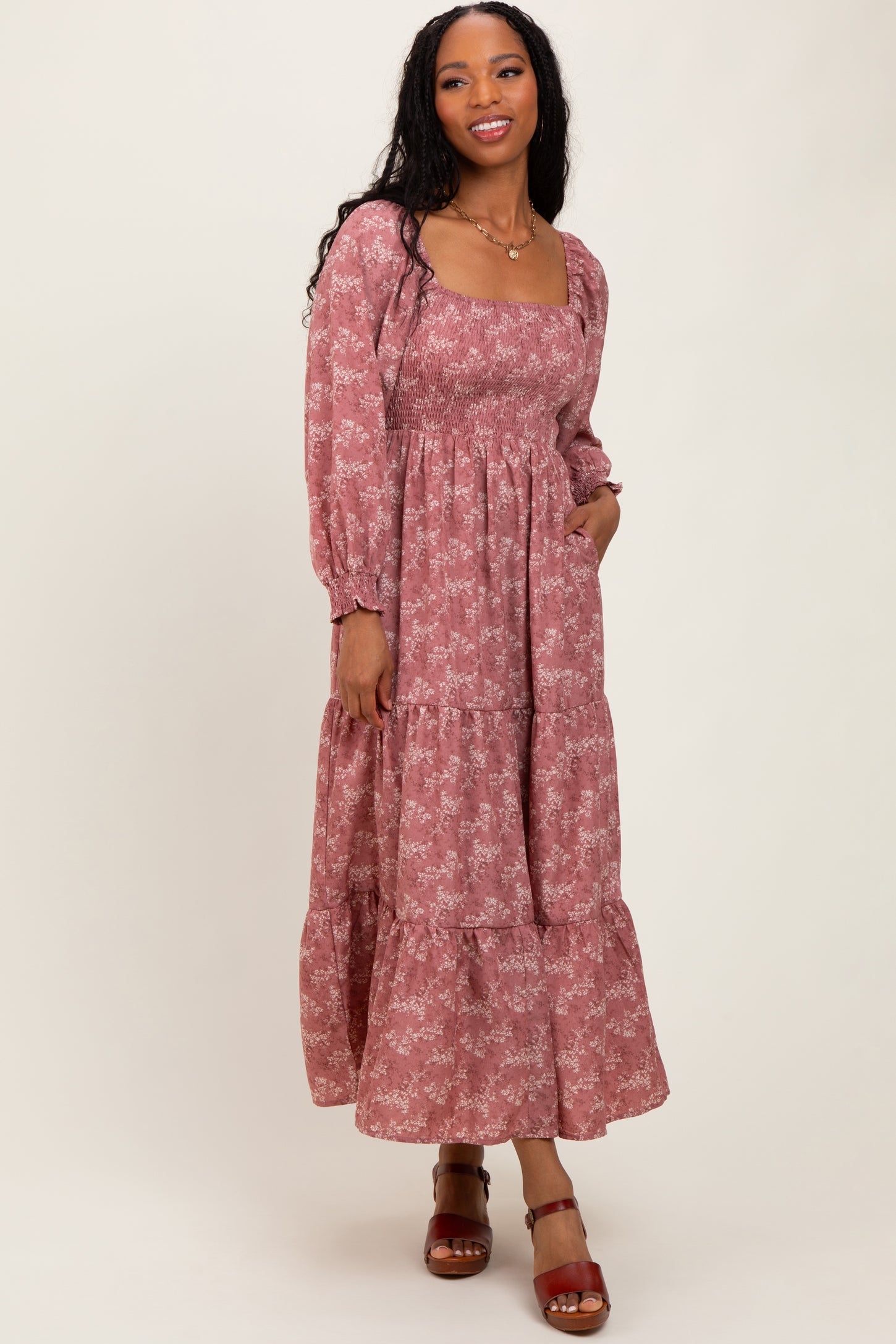 BeautyNee Maternity Dress For Photoshoot & Baby Shower - Flutter Sleeve Boho Maxi Dress Maternity Dress For Baby Shower BeautyNee Maternity Dress For Photoshoot & Baby Shower - Flutter Sleeve Boho Maxi Dress Maternity Dress For Baby Shower