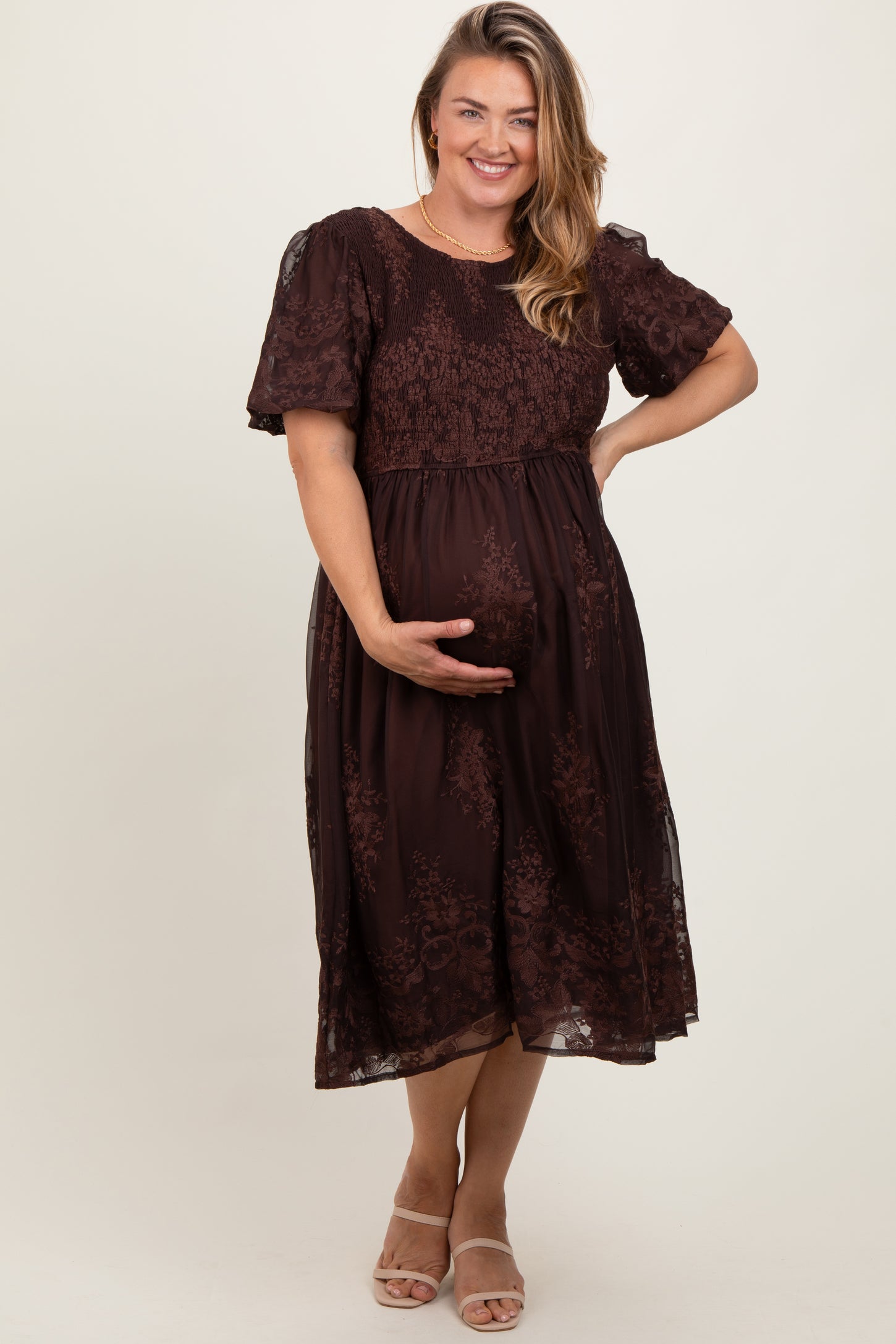 embroidered mesh dress plus size Plus Size - Retro Chic Embroidered Mesh Swing Dress