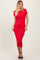 Red Ruched Bust Short Sleeve Maxi Dress