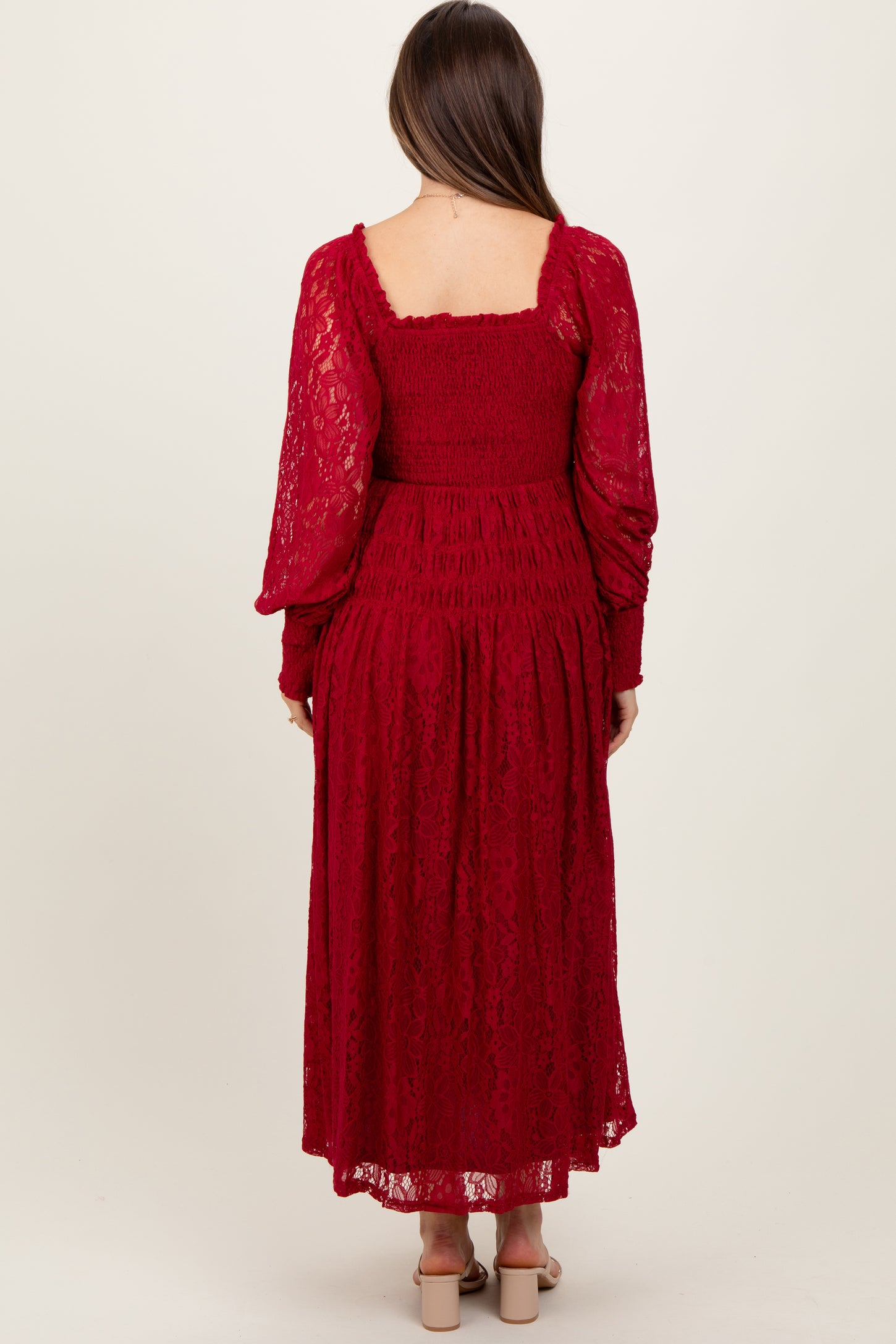 bubble dress burgundy Jozsy Bubble Maxi Dress with Collar