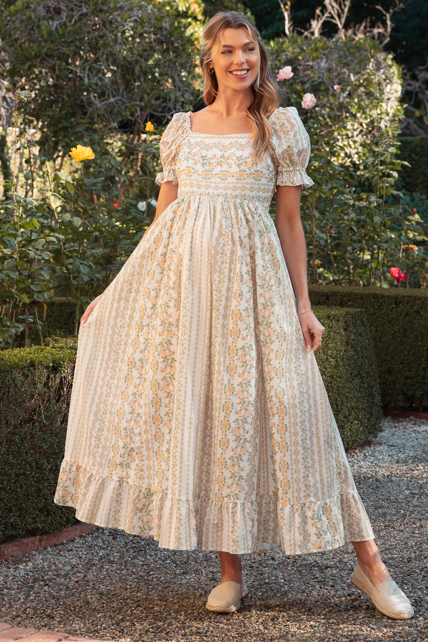 Peach Floral Puff Sleeve Lace Trim Maternity Maxi Dress PinkBlush Peach Floral Puff Sleeve Lace Trim Maternity Maxi Dress PinkBlush