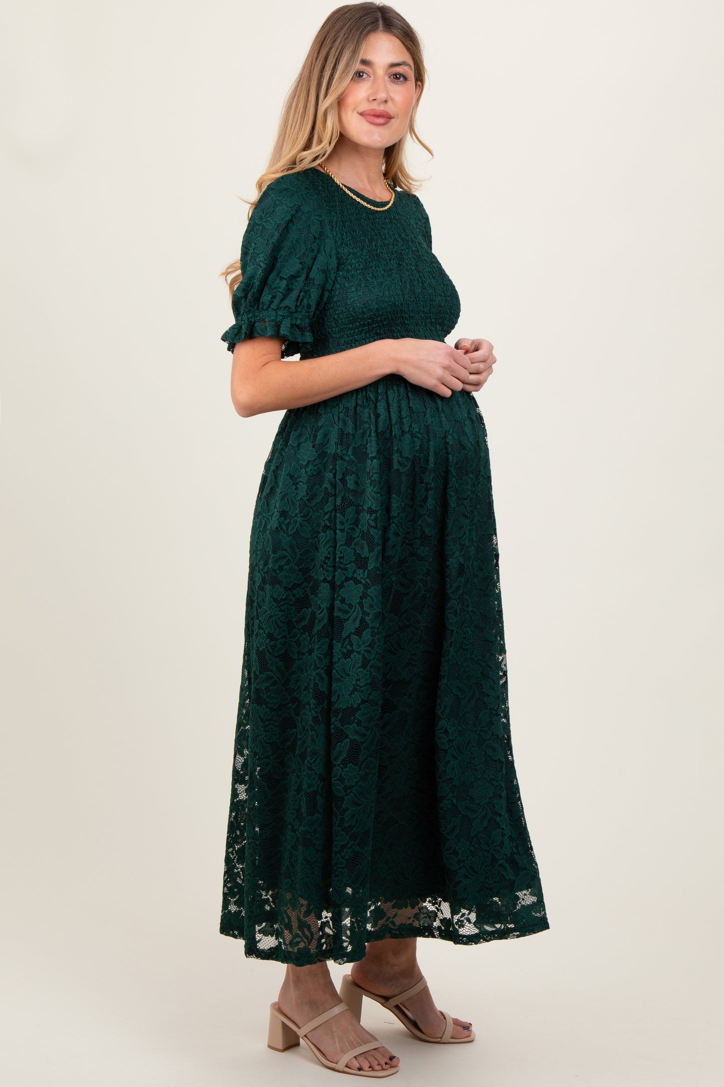 short sleeve lace maternity dress Jane Wardrobe Women's Maternity Lace Maxi Dress, 400g Stretch Spandex Lace V-Neck Short Sleeve Floor-Length Gown, Elegant Photoshoot & Baby Shower Maternity Long Dress, 1pc, S/M/L/XL