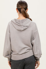 Beige French Terry Hooded Maternity Sweatshirt