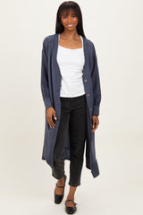 Navy Button Down Long Cardigan