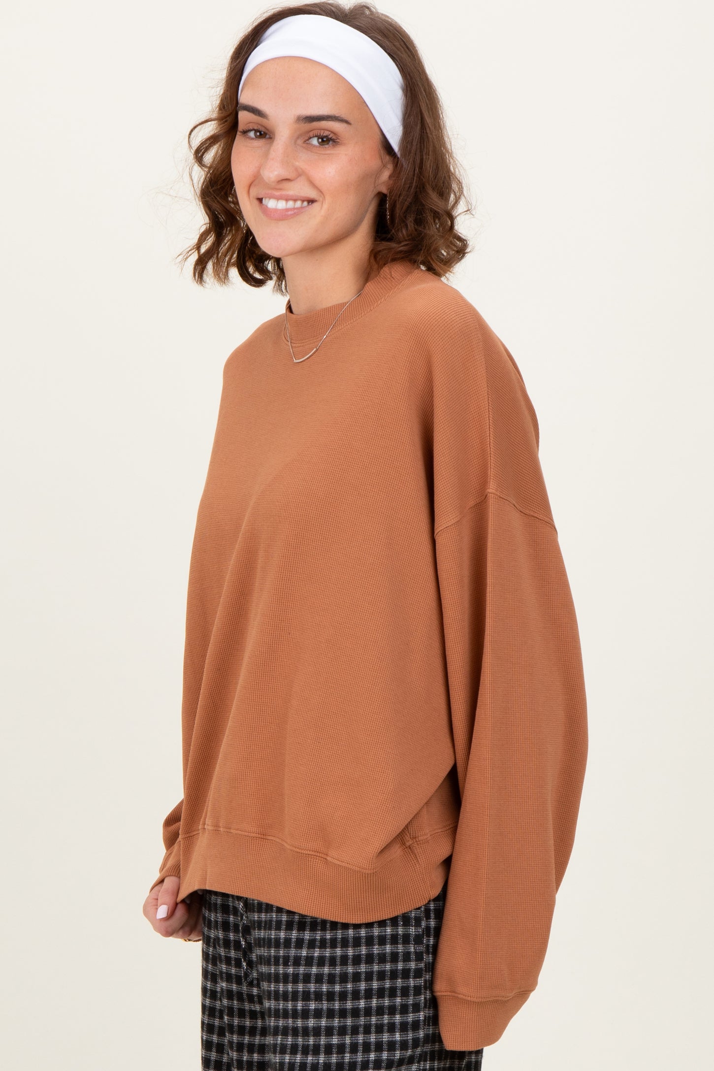 Camel Waffle Knit Pullover