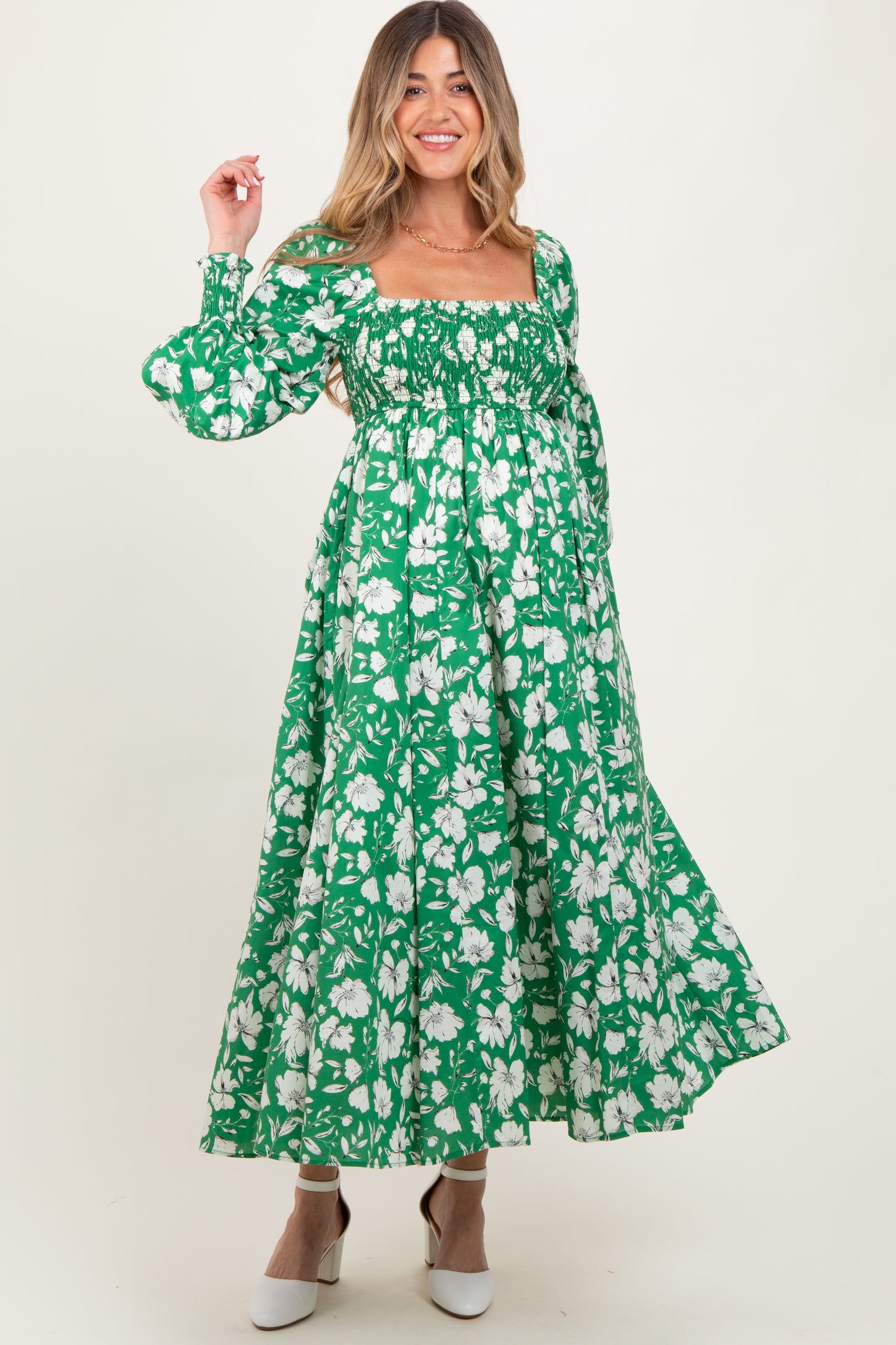 maternity cotton maxi dress 100% Organic Cotton Maternity Tiered Maxi Dress in Riviera Blue Heirloom Floral