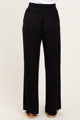 Black Basic Wide Leg Pocketed Pants