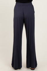 Charcoal Basic Wide Leg Pocketed Pants