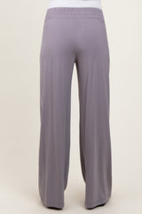 Mocha Basic Wide Leg Pocketed Maternity Pants