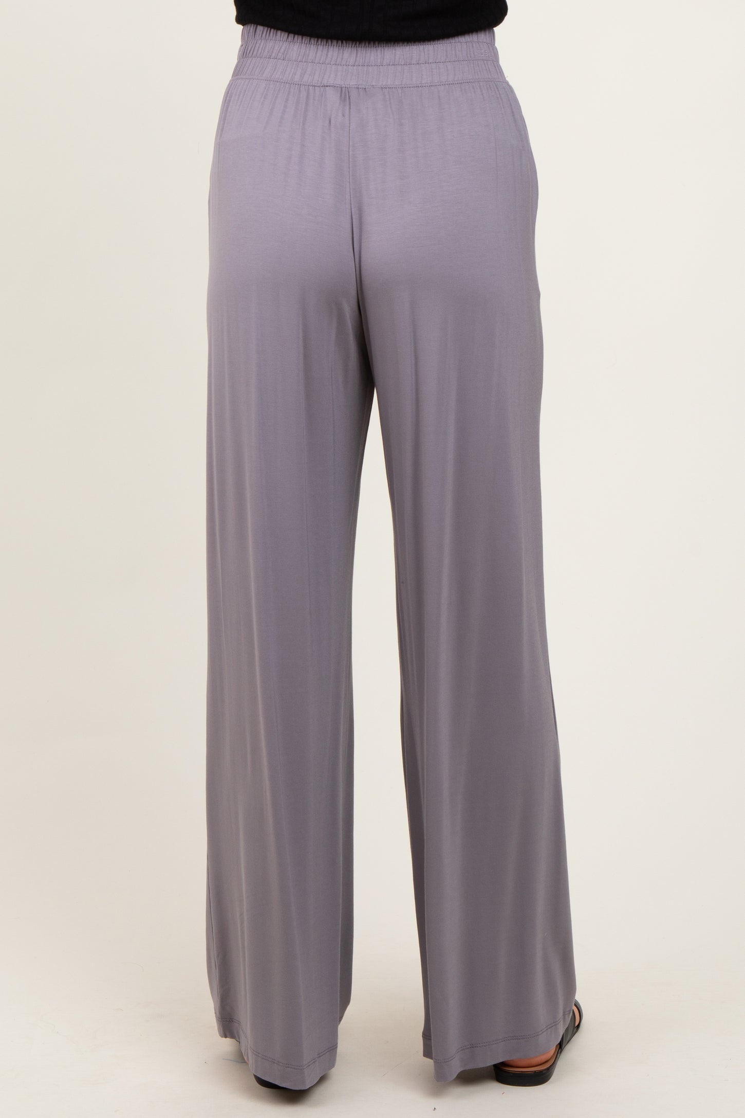 Mocha Basic Wide Leg Pocketed Pants