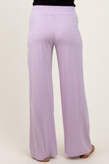 Lavender Basic Wide Leg Pocketed Maternity Pants