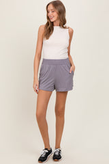 Taupe Basic Rounded Hem Shorts