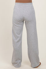 Heather Grey Straight Leg Drawstring Maternity Sweatpants