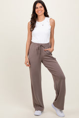 Mocha Straight Leg Drawstring Sweatpants