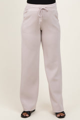 Cream Straight Leg Drawstring Maternity Sweatpants