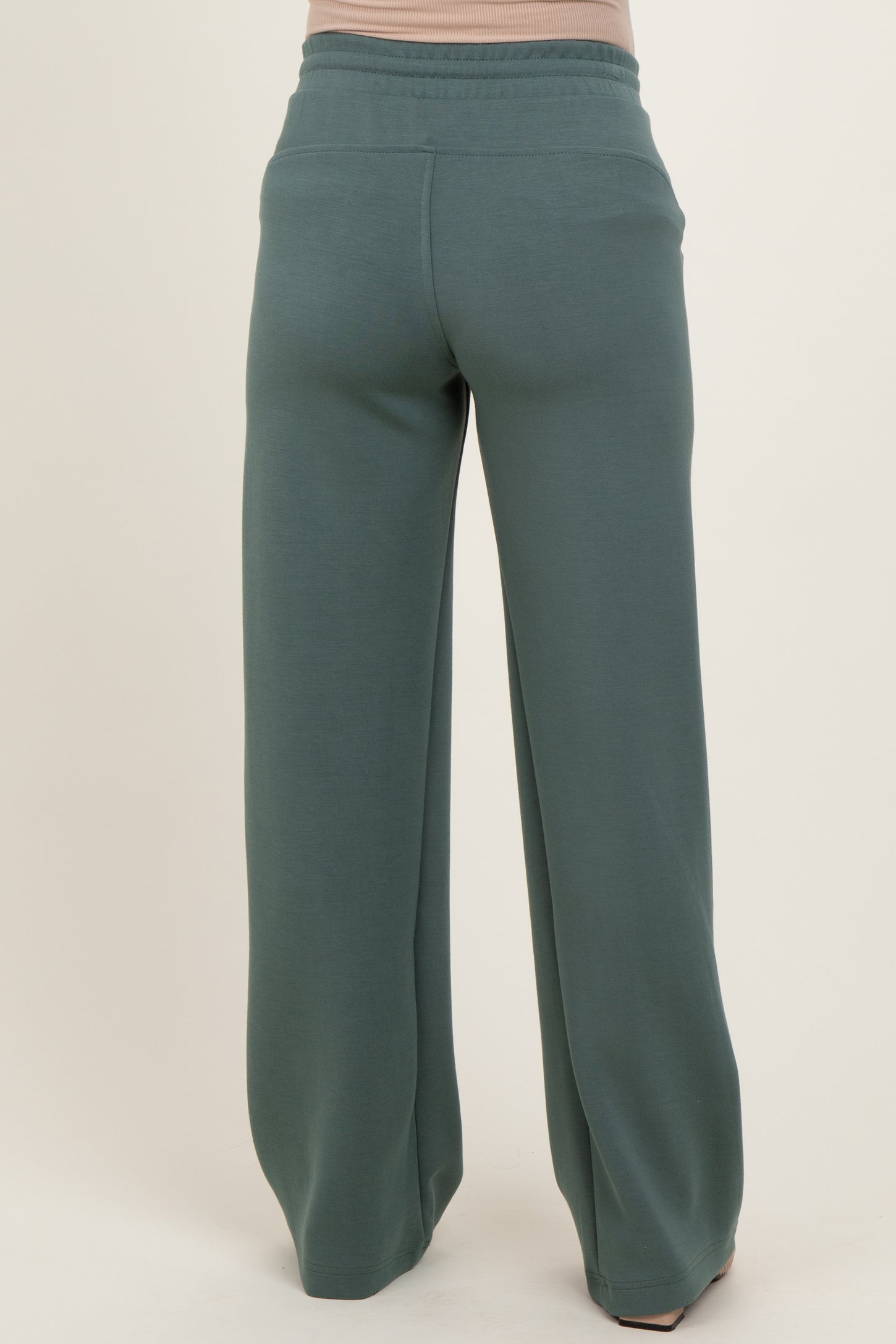 Light Teal Straight Leg Drawstring Maternity Sweatpants