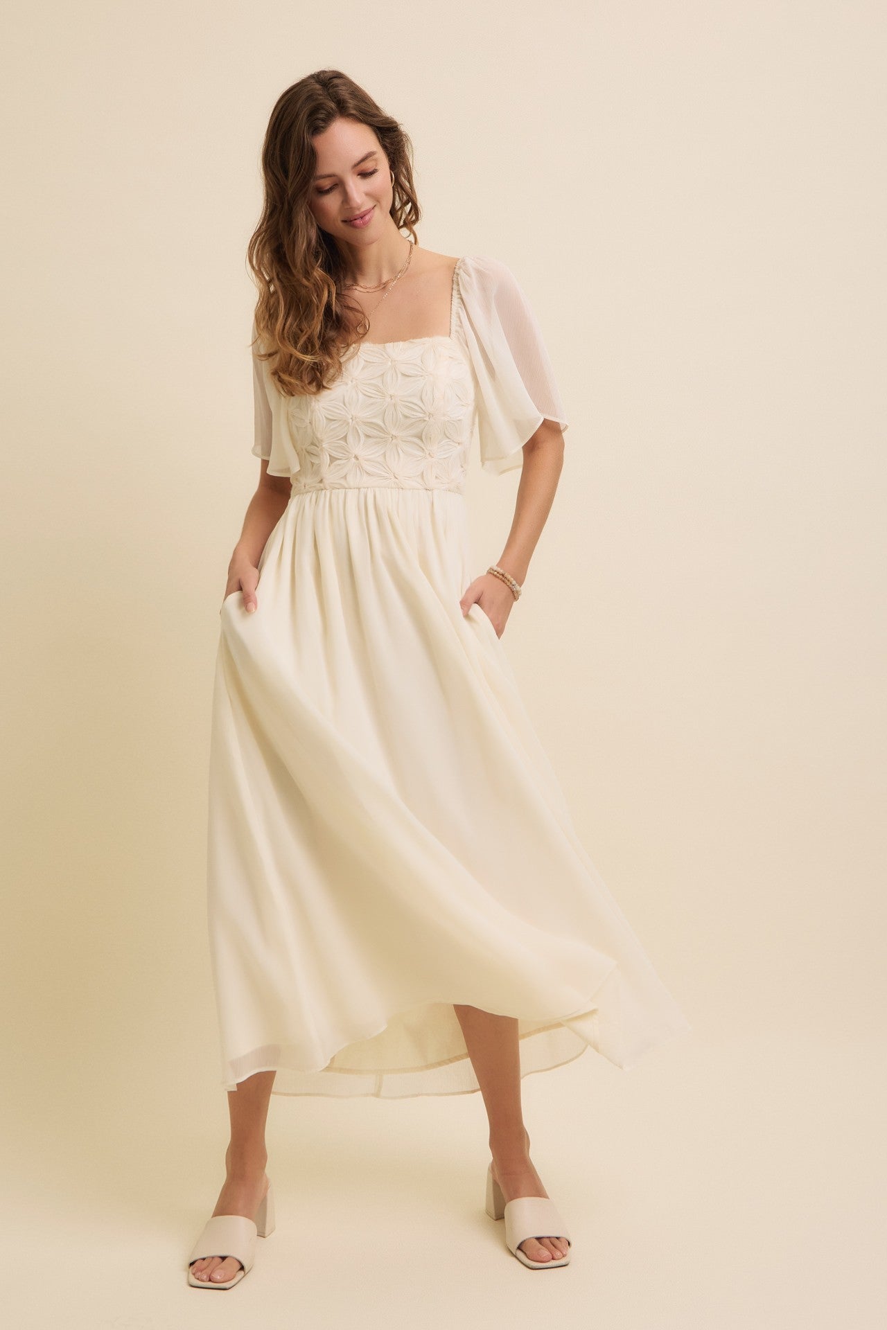 hilary radley ladies sequin dress BEIGE FLORAL JACQUARD SLIP MAXI – Amazon main image 0