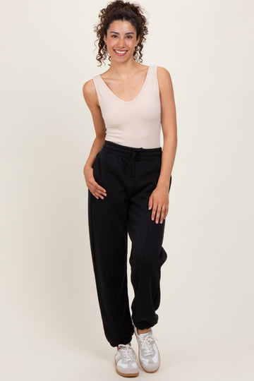 Black Drawstring Relaxed Fit Sweatpants