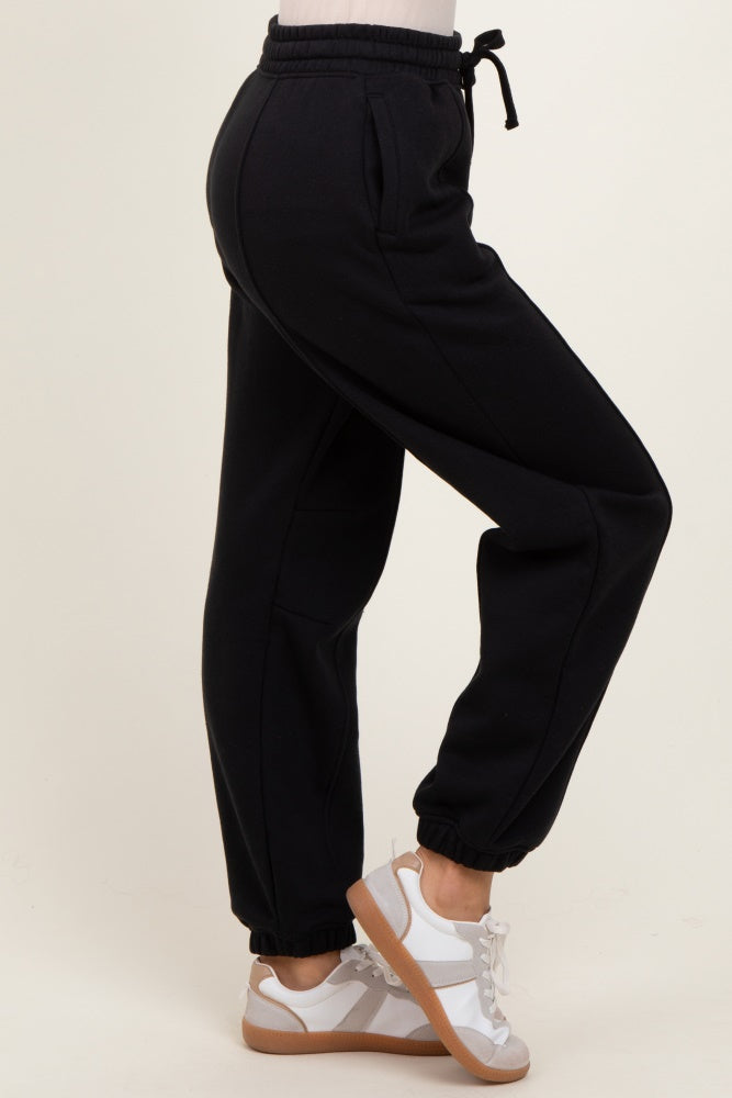 Black Drawstring Relaxed Fit Sweatpants