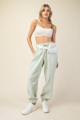 Mint Drawstring Relaxed Fit Maternity Sweatpants