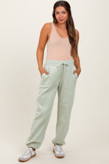 Mint Drawstring Relaxed Fit Maternity Sweatpants