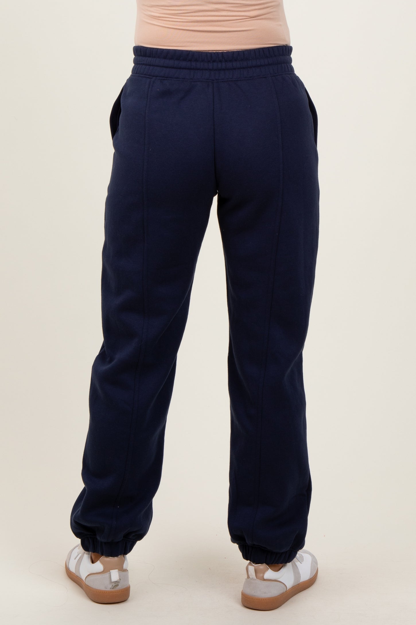 Navy Drawstring Relaxed Fit Maternity Sweatpants