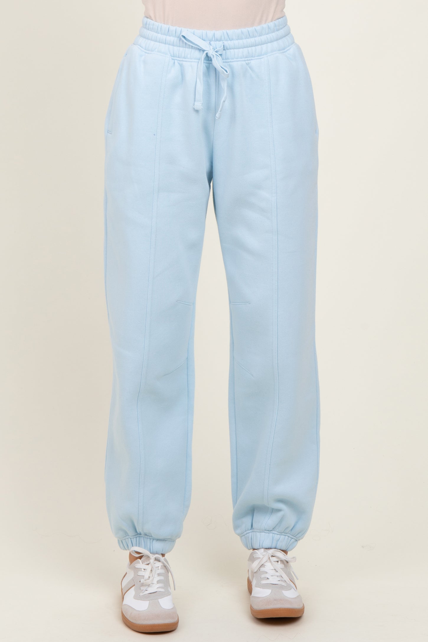Light Blue Drawstring Relaxed Fit Sweatpants