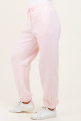 Light Pink Drawstring Relaxed Fit Sweatpants